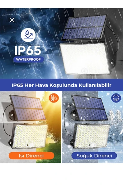 Egonex LF-2501B 108 ledli solar projöktör 60W güneş enerjili hareket sensörlü led projöktör beyaz ışık ürün görseli 1