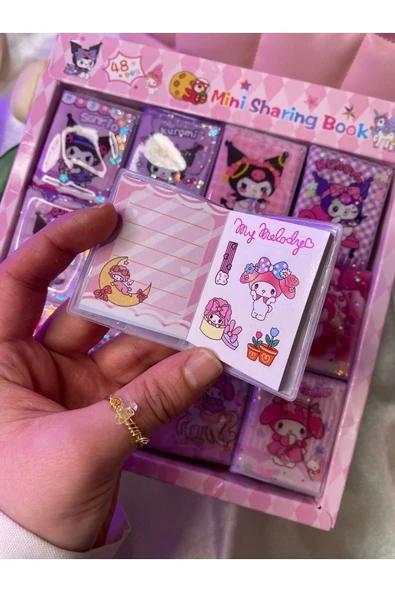 TATLIŞ Kuromi & My Melody Sulu Kapak Mini Stıcker Defter - Her Sayfası Ayrı Stickerlar Ve Not Kağıdı 1 Adet ürün görseli 1