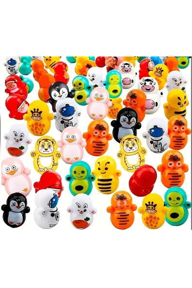 CT-TOYS (4 Adet ) Mini Hacıyatmaz Oyuncak Dekoratif Süs ve Kedi Oyuncağı Minik Thumbler ürün görseli 1