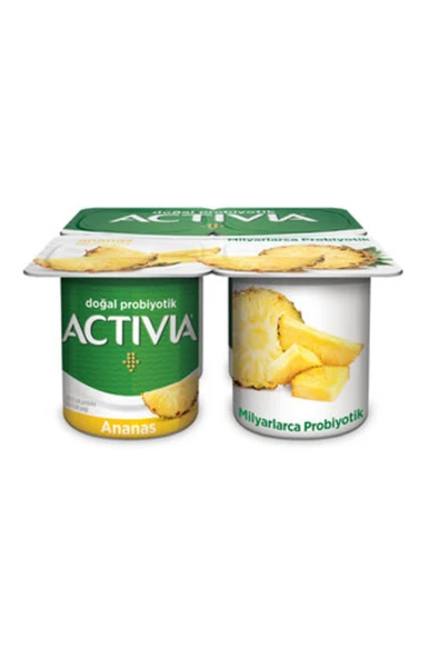 Activia Doğal Probiyotik Ananaslı Yoğurt 4x10g ( Çilekli 4 * 10 gram Hediye ) ürün görseli 1