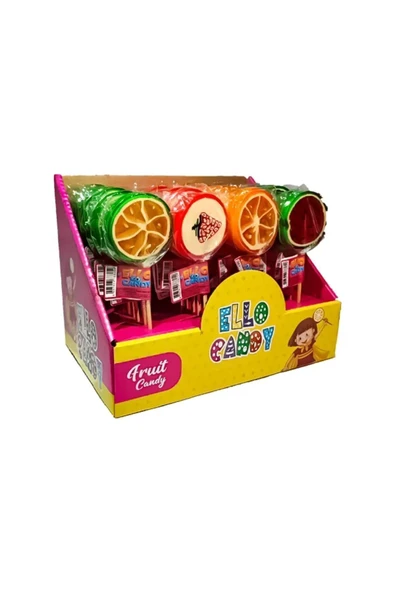 ELLO CANDY 15 Adet Meyveli Lolipop Renkli Şekerleme Polonya Şekeri 25gr ürün görseli 1