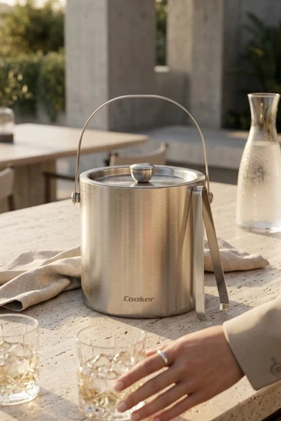 Cooket 2 Litre Çelik Buz Kovası YK1839 ürün görseli 1