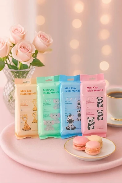 leo butik 8 Mini Paket 8 Yapraklı Mini Cep Islak Mendili Toplam 64 adet Islak Mendil ürün görseli 1