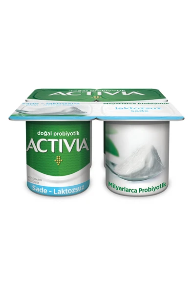 Activia Probiyotik Laktozsuz Sade Yoğurt 4X100 G ( 2 ADET ). ürün görseli 1