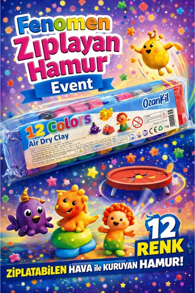NURDAY 12 colors air dry clay ozankil Hava ile Kuruyan Kil ürün görseli 1