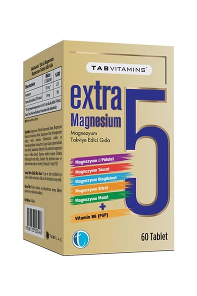 Tabvitamins Extra 5 Magnezyum 60 Tablet ürün görseli 1