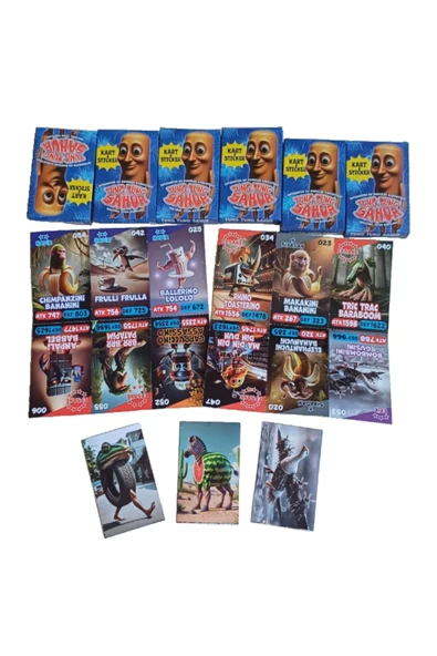 Toys Tung Tung Sahur Oyun Kartları 6 Mini Kutu 36 Adet Karakter Kartı 6 Adet Sticker ürün görseli 1