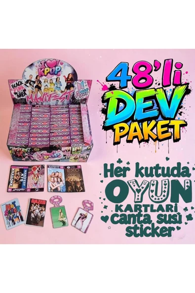 MyClean Blackpink K'POP Manifest Army Kart Sticker Çanta Süsü 48 li Tam Kutu ürün görseli 1