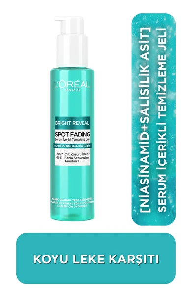 L'Oreal Paris Bright Reveal Cilt Kusuru İzi Karşıtı, Serum İçerikli Temizleme Jeli Niasinamid+Salisilik Asit 150ml ürün görseli 1