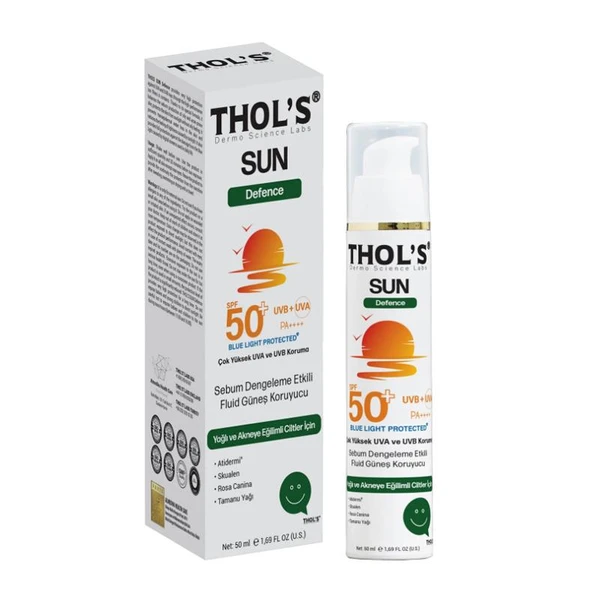 THOL'S SUN Defence (TB8) Fluid Güneş Koruyucu - 50 ml Yağlı ve Akneye Eğilimli Ciltler İçin Sebum Dengeleme Etkili Fluid Güneş Koruyucu ürün görseli 1