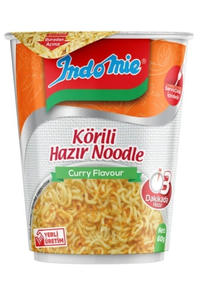 MyClean Indomie Köri Çeşnili Hazır Bardak Noodle 60gr*24 Lü ürün görseli 1