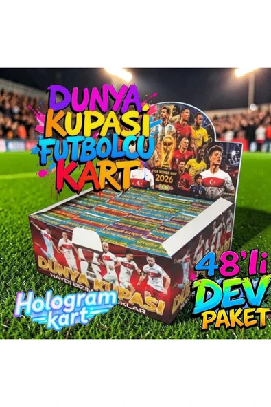 MyClean Süper Final Dünya Kupası 48 Adetli Dev paket Futbolcu Kart Hologram Kart İçerir ürün görseli 1