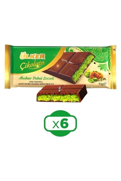 Ülker Meşhur Dubai Lezzeti Dubai Çikolatası 93 gr X 6 Adet ürün görseli 1