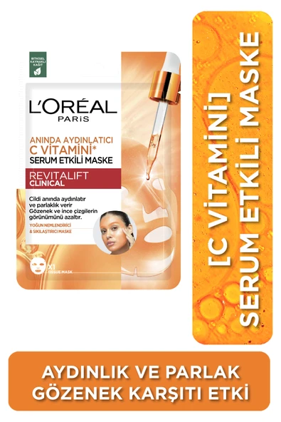 L'Oreal Paris Revitalift Clinical Anında Aydınlatıcı C Vitamini Serum Etkili Maske ürün görseli 1