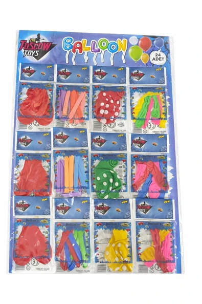 MyClean Farklı Çeşitlerde Balon 4 Paket Metalik Kalpli Lastikli Sosis Benekli Su Balonu ürün görseli 1
