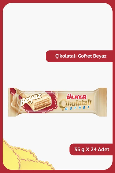 Ülker ÇİKOLATALI GOFRET Beyaz - 35 gram - 24 Adet ürün görseli 1
