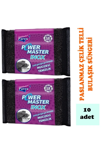 Parex Power Master Inox Paslanmaz Çelik Telli Bulaşık Süngeri 1 Adet ürün görseli 1