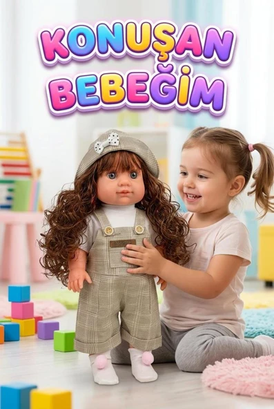 Lucia Girl Konuşan 35 cm - Etkileşimli Kolları Bacakları ve Kafası Et Kutulu Oyuncak Bebek ürün görseli 1