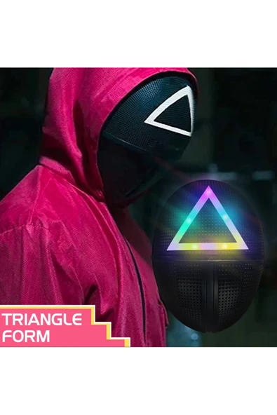 OMZ Led Işıklı Squid Game Maskesi Kalamar Oyun Maskesi Üçgen Kare Daire Squid Game Maske 1 ADET ürün görseli 1