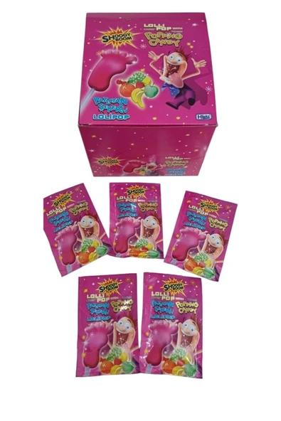 Hleks Shoogy Boom Patlayan Şekerli Ayak Lolipop Çilek 5 Adet ürün görseli 1
