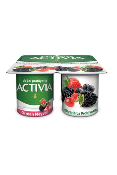 Activia Doğal Probiyotik Orman Meyveli Yoğurt 4x10 G ( Çilekli 4 * 10 gram Hediye ) ürün görseli 1