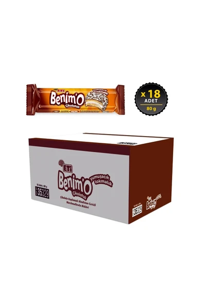 MyClean Eti Benimo Çikolata Kaplı Hindistan Cevizli Bisküvi 80 Gr. X 18 Adet ürün görseli 1