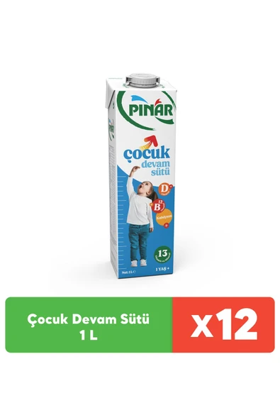 Pınar Çocuk Devam Sütü 1 L X 12 Adet ürün görseli 1