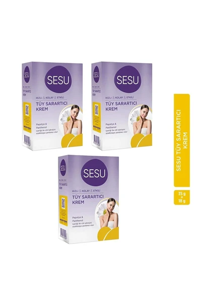 Sesu Tüy Sarartıcı Krem 18 gr + 35 gr X 3 Adet ürün görseli 1