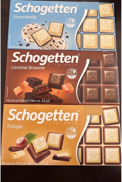 Schogetten Alman Çikolata 3 Çeşit 10 gr farklı renklerde ürün görseli 1