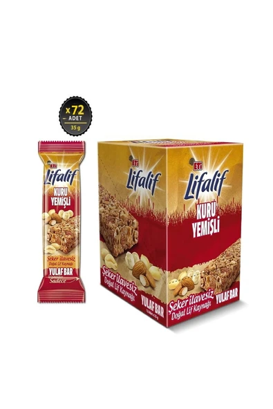 Eti Lifalif kuru yemişli şeker ilavesiz sağlıklı atıştırmalık 72 adet 35 gr ürün görseli 1