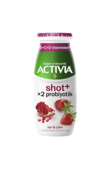 Activia Shot Nar Ve Çilek 80 ml ( Çilekli 4 * 10 gram Hediye ) ürün görseli 1