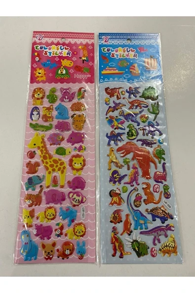 BONBON 2'li Hayvanlar 2 Kabartmalı Lüks Sticker ürün görseli 1