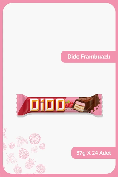 Ülker DİDO Frambuaz Aromalı - Sütlü Çikolata Kaplamalı Gofret- 37 gram - 24 Adet ürün görseli 1