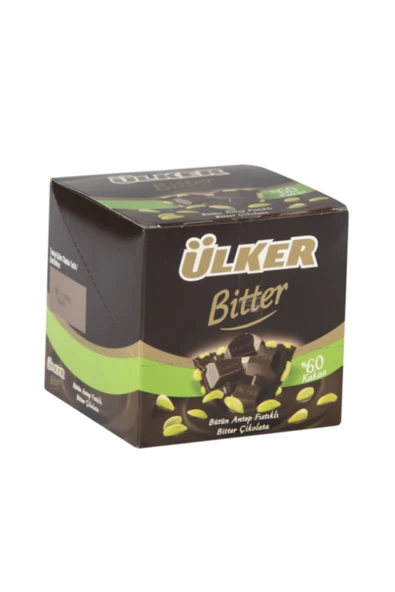 Ülker Kare Antep Fıstıklı %60 Kakaolu Bitter Çikolata (70 Gr 6 Adet) ürün görseli 1