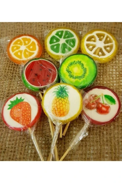 KAHYA EFENDİ Meyveli Lolipop El Yapımı Polonya Şekeri 25 gr 6 Adet ürün görseli 1