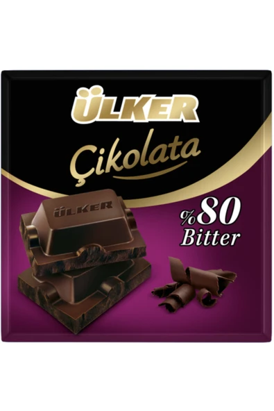 Ülker Bitter Kare Çikolata %80 Kakaolu 60 Gr ürün görseli 1