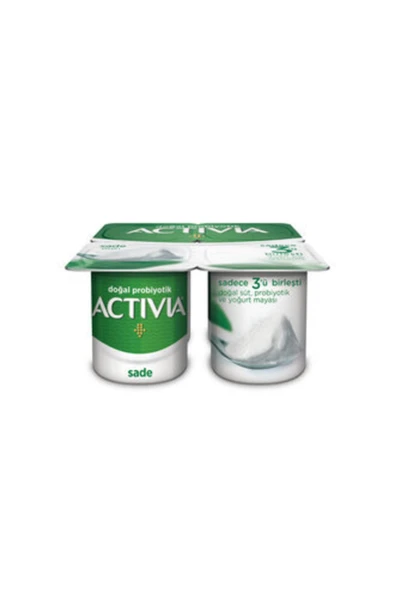 Activia Doğal Probiyotik Sade Yoğurt 4x10 G ( Çilekli 4 * 10 gram Hediye ) ürün görseli 1