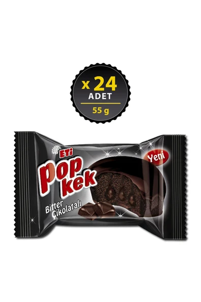 Eti Popkek Bitter Çikolatalı Kek 55 g x 24 Adet ürün görseli 1