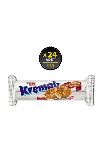Eti Kremalı Sandviç Bisküvi 61 g x 24 Adet ürün görseli 1