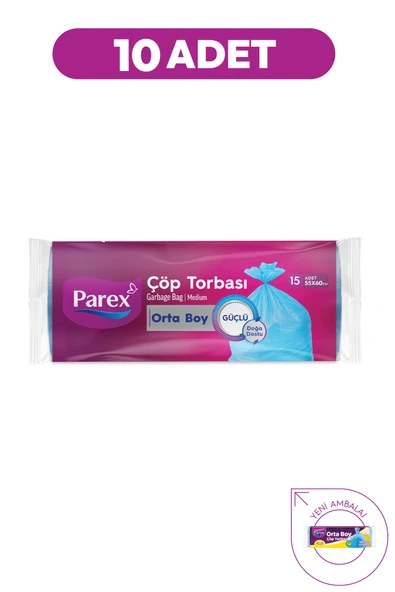 Parex Güçlü Çöp Torbası Orta Boy 10 Pkt ürün görseli 1