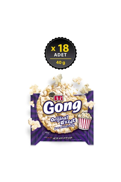 Eti Gong Mısır ve Pirinç Patlağı 40 g x 18 Adet ürün görseli 1