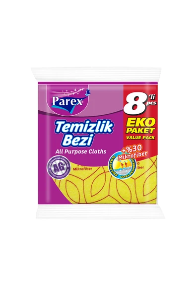 Parex 8'li Temizlik Bezi Eko Paket (%30 Mikrofiber) ürün görseli 1