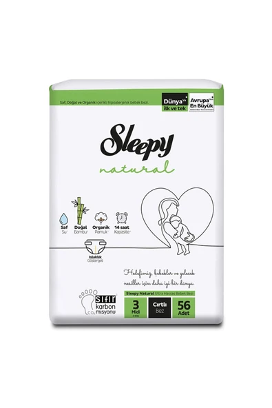 Sleepy Natural Jumbo 3 No Midi 4-9 Kg 56'lı ürün görseli 1