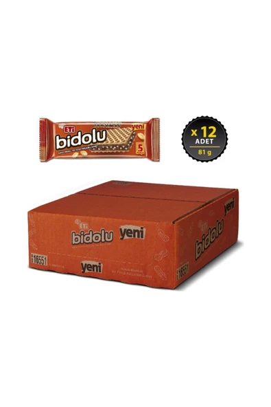 Eti Bidolu Kakaolu Yer Fıstıklı 81 Gr X 12 Adet ürün görseli 1