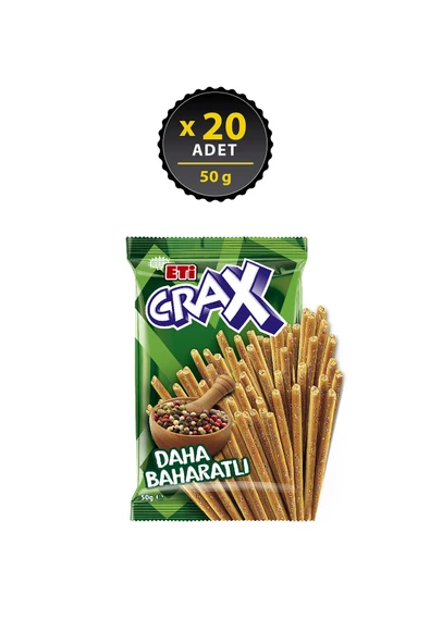 Eti Crax Baharatli Çubuk Kraker 50 g x 20 Adet ürün görseli 1