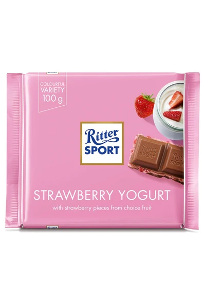 Ritter Sport Sport Çilekli Yoğurtlu Çikolata 100 gr ürün görseli 1