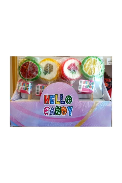 KENT Hello Candy 48 Adet Lolipop Şekerleme (karpuz-ananas-çilek-limon) ürün görseli 1