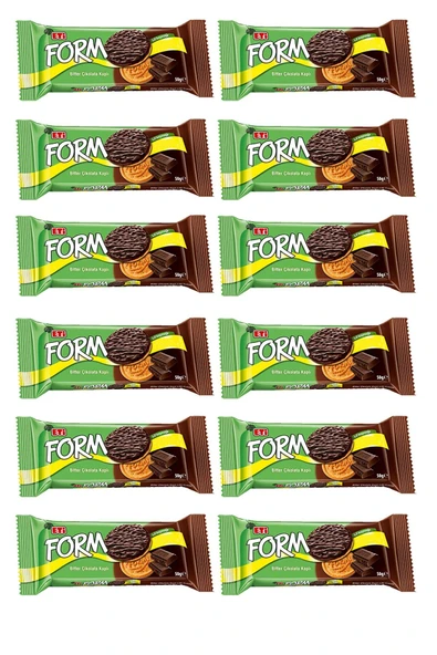 Eti Form Bitter Çikolata Kaplı Lifli Bisküvi 50 G X 12 Adet ürün görseli 1