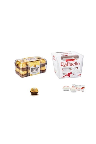 Ferrero Rafaello Çikolata, 15'li, 150 gr+ Rocher Çikolata, 200 gr ürün görseli 1