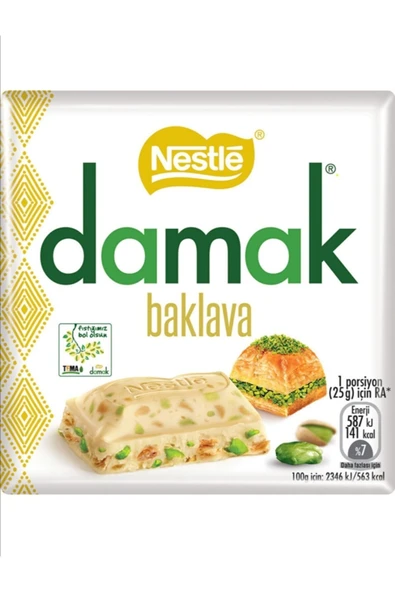 Nestle Damak Baklava Sarmalı 6 Adet 60gr Kare Çikolata ürün görseli 1